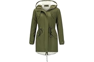 YYNUDA Womens Winter Hooded Coat Fleece Jacket Warm Ladies Coat Long Sleeve Parka Coat