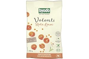 ‎BYODO Byodo Bio Rote Linse Volanti - 6er Pack (6 x 250g) | 100% Bio-Linsen aus Italien | Nussiges Aroma & Intensiv Rote Farbe | Protein- und Ballaststoffreich