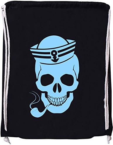 Ezyshirt® Skipper Skull Cotton Fabric Bag -  Black - One Size
