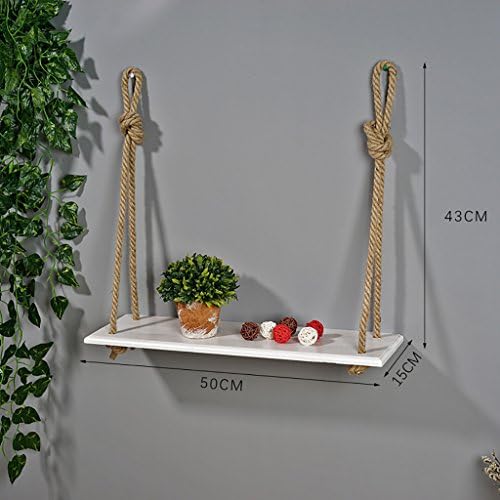 QBDS LOFT Creative Hemp Rope Shelf Wall Decoration Racks American Style Solid Wood Rope Display Wall Decoration Racks Decorative pendant ( Color : A )