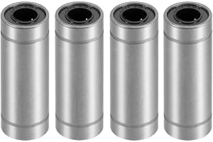 HiPicco Linear Ball Bearings, LM6LUU 6mm Bore Longer Linear Motion Bushing Double Side Rubber Sealed Rod Liner Shaft Parts for CNC Machine 3D Printer 4 Pack
