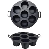 G&uuml;ncel&Ccedil;arşı Airfryer Silikon Kek Pişirme Kalıbı 7 B&ouml;lmeli, Silikon Cupcake Kek Pişirme Kabı Air Fryer Muffin Fırın Kalıbı (1 
