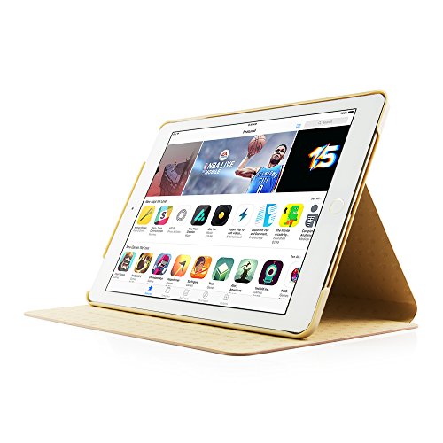 iPad Air Hülle, Deenor Colour Series Premium PU Leder Ultra Slim Light Weight Auto aufwachen / Schlaf Funktion Schutzhülle Hülle für Apple iPad Air iPad 5. (Golden circles) - 3