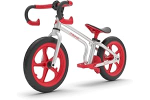 Chillafish Fixie: draisienne au véritable look de vélo de course pour les enfants de 2 à 5 ans, pneus increvables de 12 pouces, siège et guidon ajustable en hauteur, frein à pied et repose pied, rouge