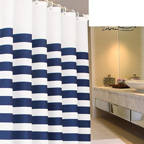 Shower CurtainsÂ /Thickened White-Navy Blue bathroom mold waterproof polyester fabric/ curtain/ bathroom curtains-G