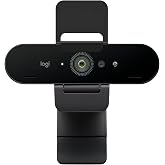 Logitech Brio 4K Webcam, Video Calls, Microphone Noise Cancelling, HD Auto Lighting Correction, Microsoft Teams, Zoom, Google