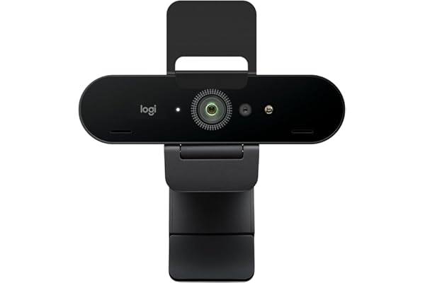 Logitech Brio 4K webcam, appels vidéo, micro anti-parasite, correction automatique de l’éclairage HD,pour Microsoft Teams, Zoom, Google Voice,Google Meet,PC/Mac/ordinateur portable/Macbook - Graphite