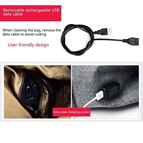 Fastar Laptop Rucksack mit USB-Ladeanschluss  leicht Robustes Segeltuch Rucksack Reisetasche Wandern Rucksack College Daypack f  r Handys MP3  Noteboo