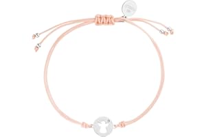Purelei® Pink Angel Armband, Schutzengel Armband Damen und Mädchen, Glücksbringer Armbändchen aus Rosa Nylon mit Edelstahl Anhänger, Länge individuell einstellbar