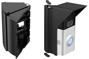 OLAIKE Waterproof Adjustable(30 to 60 Degree)Angle Mount for Ring Video Doorbell 1/2/3/4/2nd Gen & Blink Doorbell,Doorbell Bracket Wedge/Corner Kit, with Anti-Glare Cover/Rain Shield/Cable Slot,Black