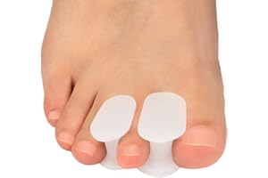 Kimihome Zehentrenner aus Gel, Zehendichtung, verhindert Reibung und Druckentlastung, lindert Schmerzen durch Ballenzehen, weiß, 16 Packungen