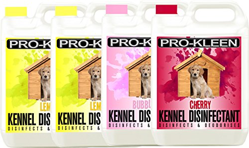 20L-of-Pro-Kleen-High-Concentration-2-in-1-Kennel-Disinfectant-Deodoriser-Mixed-Fragrance-Pack-Lemon-Bubblegum-Cherry-Used-by-Vets-Kennels-and-Catteries-Deeply-Cleans-Disinfects-Helps-to-Control-Many-
