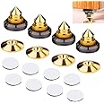 ZACUDA 4 Set Speaker Spikes, Speaker Stands CD Audio Subwoofer Amplifier Turntable Isolation Feet Cone Isolator Shockproof Traceless Subwoofer Base Pad Mats with Double-sided Adhesive for DAC Recorder