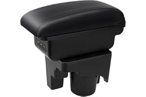 YJYWZH Auto Braccioli per VW Golf 6 Mk6 2008-2013 Jetta Mk5 2006-2011 Vento Wagon 2009 2010 Bracciolo Doppio Strato Scatola Portaoggetti Console Centrale Interna with 3 USB Charging Port