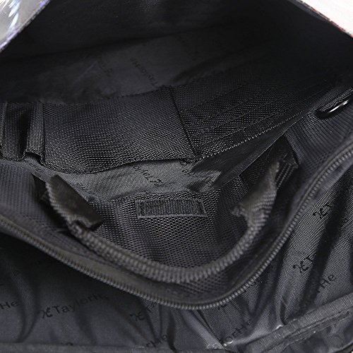 TaylorHe 15 / 15,6 Zoll Notebooktasche, Schultertasche für Notebook mit Muster , Laptoptasche mit Griff und Seitentaschen Laptop Bag sterne, blau - 4