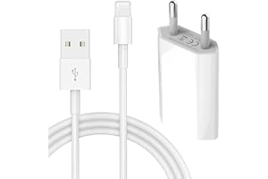 MEROM 5V 1A Chargeur avec Câble Compatible avec I Phone 12 12Pro 12Pro Max 11 11Pro 11Pro Max XS XR X 8 8 Plus 7 7 Plus SE Adaptateur Secteur