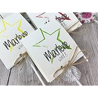 Einladungskarten Kindergeburtstag mit Stern inkl. Lollies oder Gummibärchen