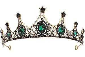 Black Baroque Crown,Crystal Crown New Wedding Tiara with Rhinestones Bridal Tiara Headband Gothic Style Headwear for Dance Party Wedding Festival Irthday Party