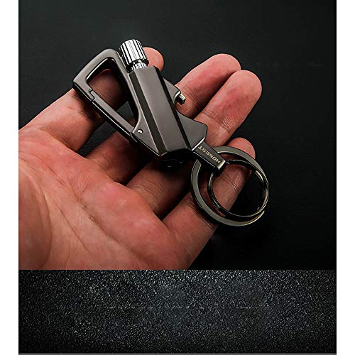 WULIM Llavero de la Motocicleta Llavero del Coche Llavero para el Coche Llavero de Acero Inoxidable Partículas de Piedra de pedernal Viaje Salvaje Supervivencia