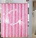 Produktbild DONG Duschvorhang Polyester-Tuch Duschvorhang Badezubehör Dicker wasserdicht Mehltaupartition Vorhang Rosa ( Farbe : Pink , größe : 120*180cm )