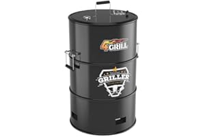 BATAVIA BBQ 7062425 Barbecue en tonneau 4 en 1 – Noir