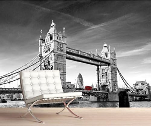 StickersWall London City Tower Bridge Scenery View Wall Mural Photo Wallpaper Picture Self Adhesive (342cm(W) x 242cm(H)) 1037