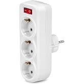 3l&uuml; Anahtarlı D&uuml;z Golyat, &Uuml;&ccedil;l&uuml; Topraklı Priz Duvar Tipi &Ccedil;oklayıcı Fiş, A Kalite 1. Sınıf Malzeme, Beyaz renk, 16A 250 Volt, M