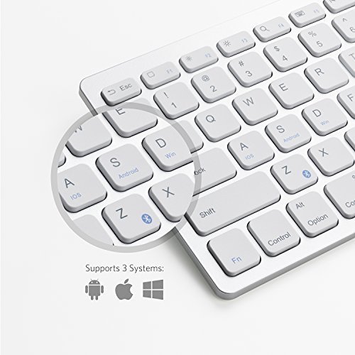 Anker® Bluetooth Ultra-Slim Keyboard for iPad Air 2 / Air, iPad mini 3 / mini 2 / mini, iPad 4 / 3 / 2, Galaxy Tabs and Other Mobile Devices (White) T300