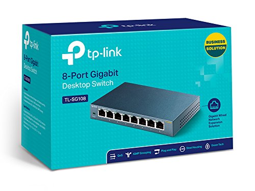 TP-Link TL-SG108 8-port Metal Gigabit Switch(10/100/1000M RJ45 ports, lüfterloses Passivkühlkonzept) - 7