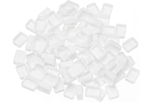 PATIKIL 0,5 ml Godets D'Aquarelle, Lot de 100 Demi-Godets Vides en Plastique pour Peinture à L'Aquarelle, Huiles et Acryliques, Boîtier de Voyage Style 2, Blanc