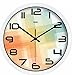 Produktbild LQQGXL Kreative Uhr, Farbgitter Einfache Uhr 12 Zoll Silber Grenze Durchmesser 30X30cm (Farbe : Weiß)