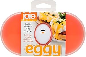 Joie 50527 - Cuociuova doppio per microonde, in silicone antiaderente, approvato LFGB, bianco