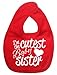 Dirty Fingers, I'm the Cutest Baby Sister, Boy Girl Feeding Bib, Red