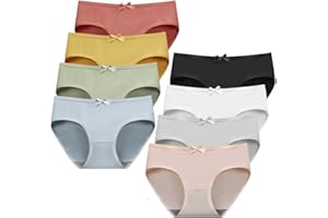 HORNICE Confezione di Biancheria Intima per Ragazze Adolescenti Confezione da 8 Biancheria Intima Slip Comodi e Traspiranti Slip in Vita Confezione Multipla Mutandine per Bambini(8-18 Anni)