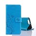 Produktbild Huawei P10 Plus Hülle, Huawei P10 Plus Schutzhülle, Alfort Carving Lederhülle Fashion Design Premium PU Leder Hohe Qualität Tasche Case Cover Kasten Abdeckung Wallet für Huawei P10 Plus 5.5" Smartphone Funktion Standfunktion Unterstützte Telefone und Magnetverschluss mit Schmetterling ( Blau )