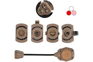 QIRUIMY Lampe de Casque Tactique MPLS3, lumière Blanche/Infrarouge/Fusil à gaz Rouge LED tête de tête de Fusil, indicateur de sécurité Militaire Lampe de Poche Casque de Sauvetage (Brune)