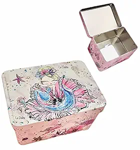 Le Delite Mermaid Metal Collectible tin Boxes for Kids Money case Storage Metal can/Coin Box for Return Gift Purposes , Stylish Cute Stationary Box ,Makeup Box,Jewellery Storage Box