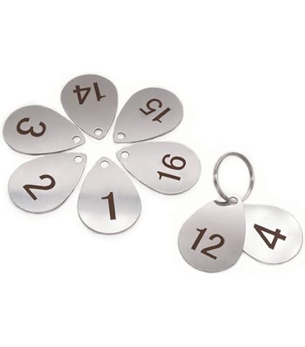 Sourcemall, Targhette Numerate Con Portachiavi, Rotonde, In Acciaio Inossidabile (1-10
