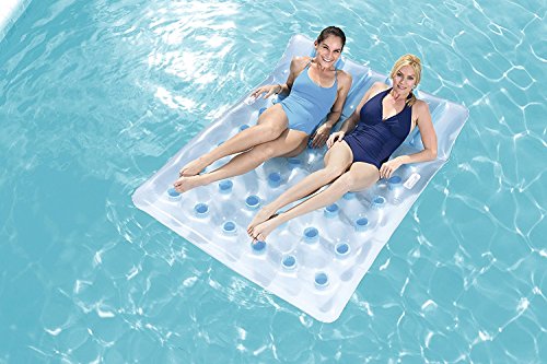 Person 36 Pockets Inflatable Double Lounger Pool Chair Lilo