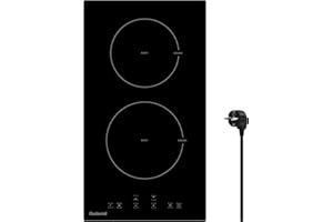 Gudsunal Plaque Induction 2 Feux Encastrable, 3600 W, Chauffage à Basse Puissance, Booster, 9 Niveaux de Puissance, Minuterie, Arrêt Auto, Verrou de Sécurité Enfant, Détecteur de Casserole
