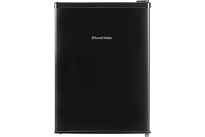 Russell Hobbs Table Top Larder Mini Fridge 66L Capacity, Reversible Door & Adjustable Feet, 0 to 8 Degrees Manual Temperature Control, Black RH67TTLF0E1B