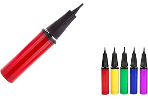 Goldedge 1 x Red Balloon Pump,Inflator Balloon Pump Hand for Balloon Arch Kit,Confetti Foil,Party Balloons,Double Action Inflator for Fitness,Yoga Ball