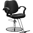 MEISHIDA Vintage Salon Chair, 360 Degrees Hydraulic Rolling Barber Chairs beauty salon chairs for Barbershop Hair Chair Spa Equipment (Black)