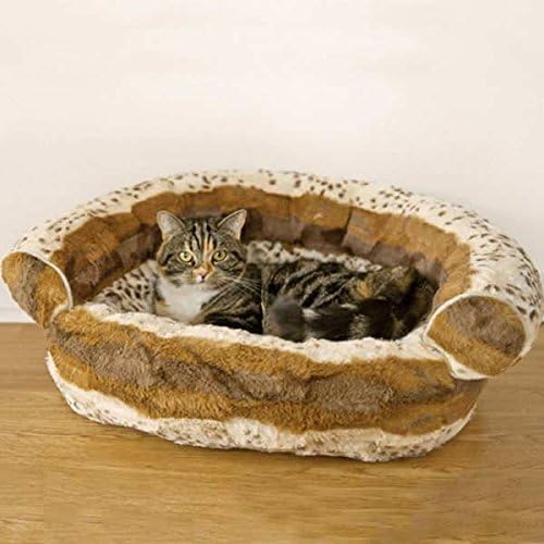Small Dog Cat kitten Bed Brown Luxury Armchair Chihuahua Puppy Yorkie