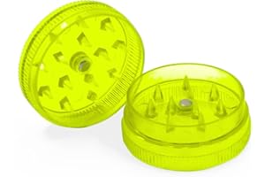 JOY STORE Mini macinino in plastica per tabacco e spezie. Grinder da 30mm per tritare qualsiasi spezia e tabacco. (Giallo)
