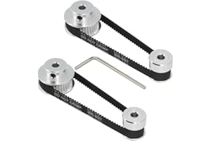 Zeberoxyz Juego de 2 ruedas síncronas GT2, 20 y 36 dientes, diámetro de 5 mm, polea de correa dentada de aluminio con 2 unidades de longitud de 200 mm de ancho y 6 mm de correa (20-36T-5B-6)