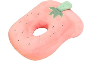 FYKZQWDS Piercing Pillow, Cute Soft Pillow With Hole For Ear Can be Used Sleeping in Classrooms Offices Libraries Airplanes Suitable for Ladies Girls Kids (Pink strawberry)