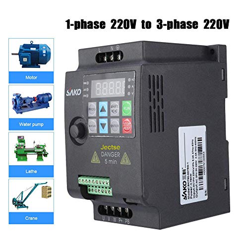 VFD Variateur de fréquence 220VAC 0,75KW?Jectse Monophasé 220V à 220V Mini VFD Contrôle Vectoriel Par Inverseur Vecteur Contrôle D'Onduleur(220VAC 0,75KW)