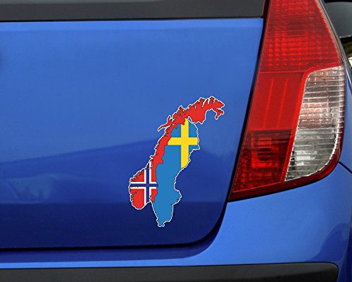 Skandinavien Aufkleber Autoaufkleber in den Nationalfarben Norwegen Norge Schweden in 5 Größen (7,3x10cm ) - 2