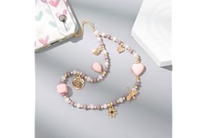 Uposao Longe De Téléphone Portable, Cristal Anti-Perte Étui De Téléphone Portable Pendentif Chaîne Téléphone Portable Décoration Accessoires Porte-Clés Lanière Bohème Lanière De Téléphone Pour Femmes